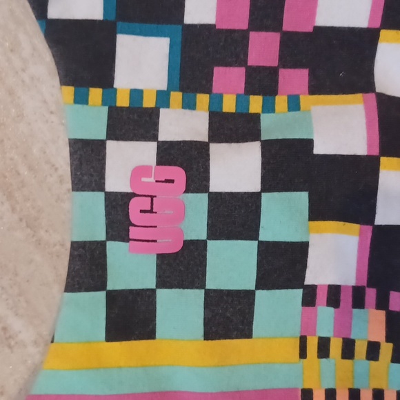 UGG RTW Unique Multi-Colored Zayley Checkered Organic Cotton Bralette/ Sportsbra - Picture 5 of 7